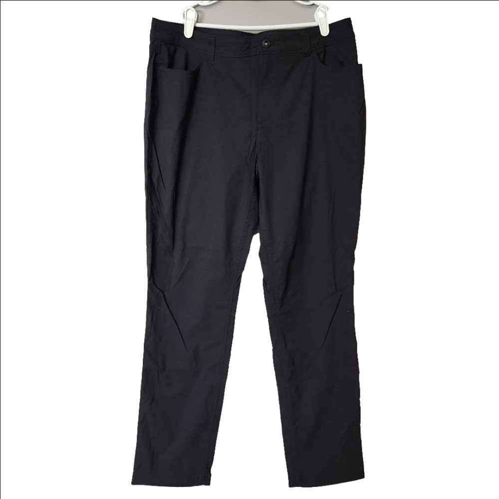 Eddie Bauer womens size 14 black nylon trouser pants stetch